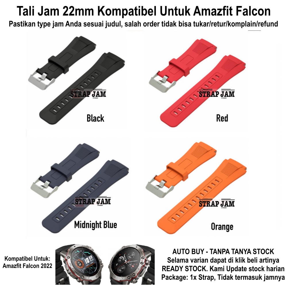 Sikai Wade Strap Amazfit Falcon 2022 - Tali Jam Tangan 22mm Rubber Silikon Premium