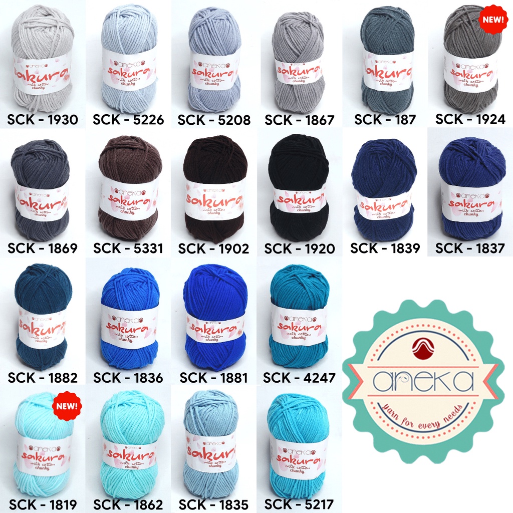 KATALOG - Benang Rajut Katun Susu Sakura Milk Cotton Chunky PART 1