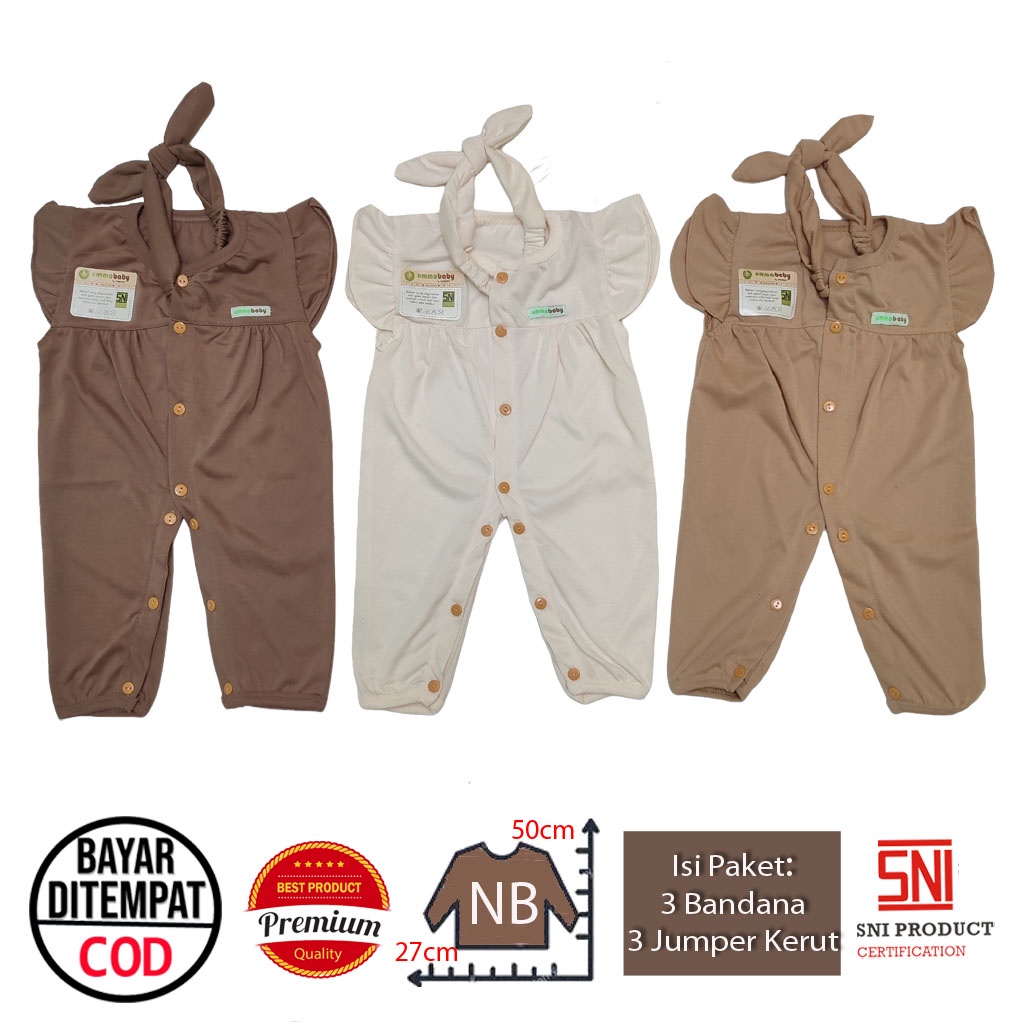 Jumsuit Bayi Perempuan Jumper Kerut Jumpsuit Anak Balita Cewek Perempuan 0-6 Bulan Baju Bayi Kado Murah Gift Set Baby Newborn Perlengkapan Bayi