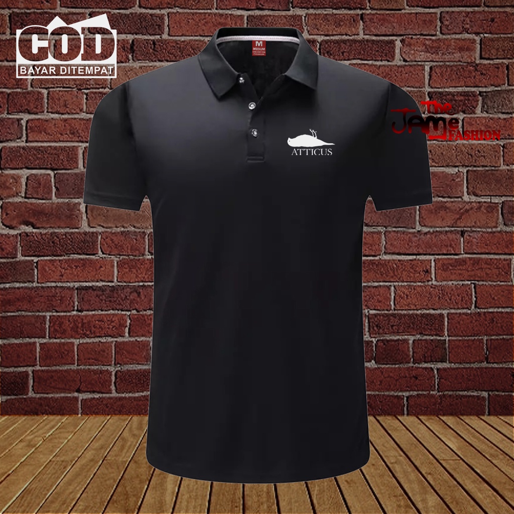 Promo COD Kaos Distro Polo Kerah Atticus Quality Putih Premium Quality Atasan Pria Wanita Promo Term