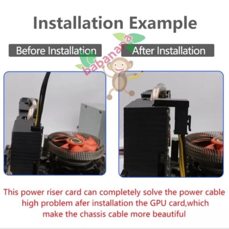 6 pin pcie GPU Elbow Reverse Premium version siku vga 90 degree RVS