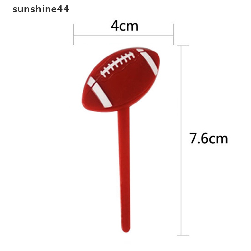 Sunshine 10Pcs Cute Football Food Picks Children Cake Dessert Fruit Forks Party Decor .