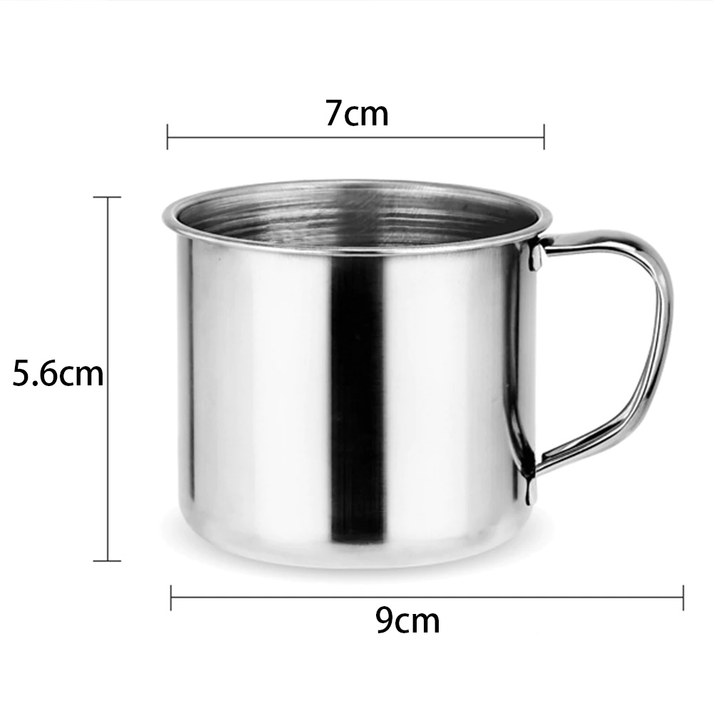 (lusinan / satuan) Mug Stainless Steel Cangkir Camping naik gunung mancing pantai Outdoor 300 ml Gelas Stainless Kopi Teh susu 12pcs