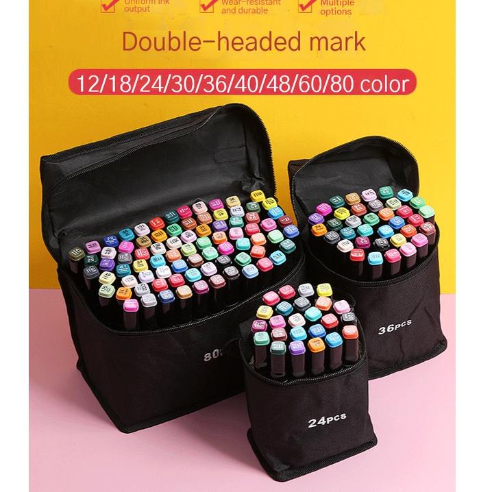 

SERBA MURAH touch 80/60/48/36/24/12 Colors Twin Tip Pen Marker Set Dual Head Oily Alcoholic Sketch Markers Brush Pen For Draw Manga Animation Design Art Supplies ☭ 892