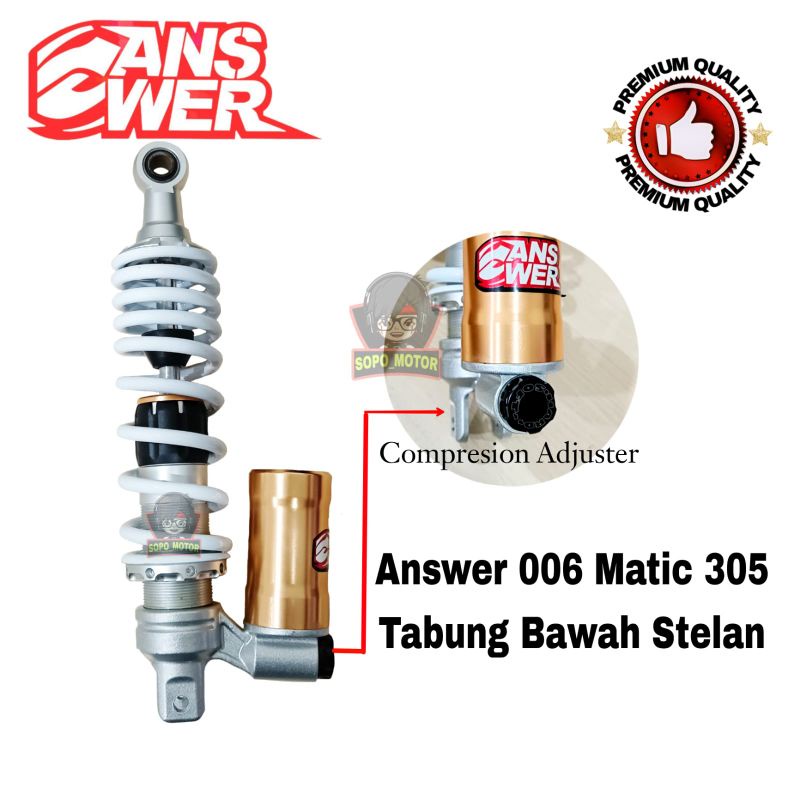 Shock MIO  006 matic 305 ANSWER white/ shock ori aswer 006-305 MIO white/shock tabung bawah setelan
