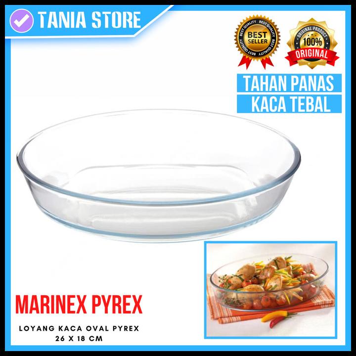 Loyang Kaca Oval Pyrex Glassware Rectangular Roaster 26 Cm - Marinex