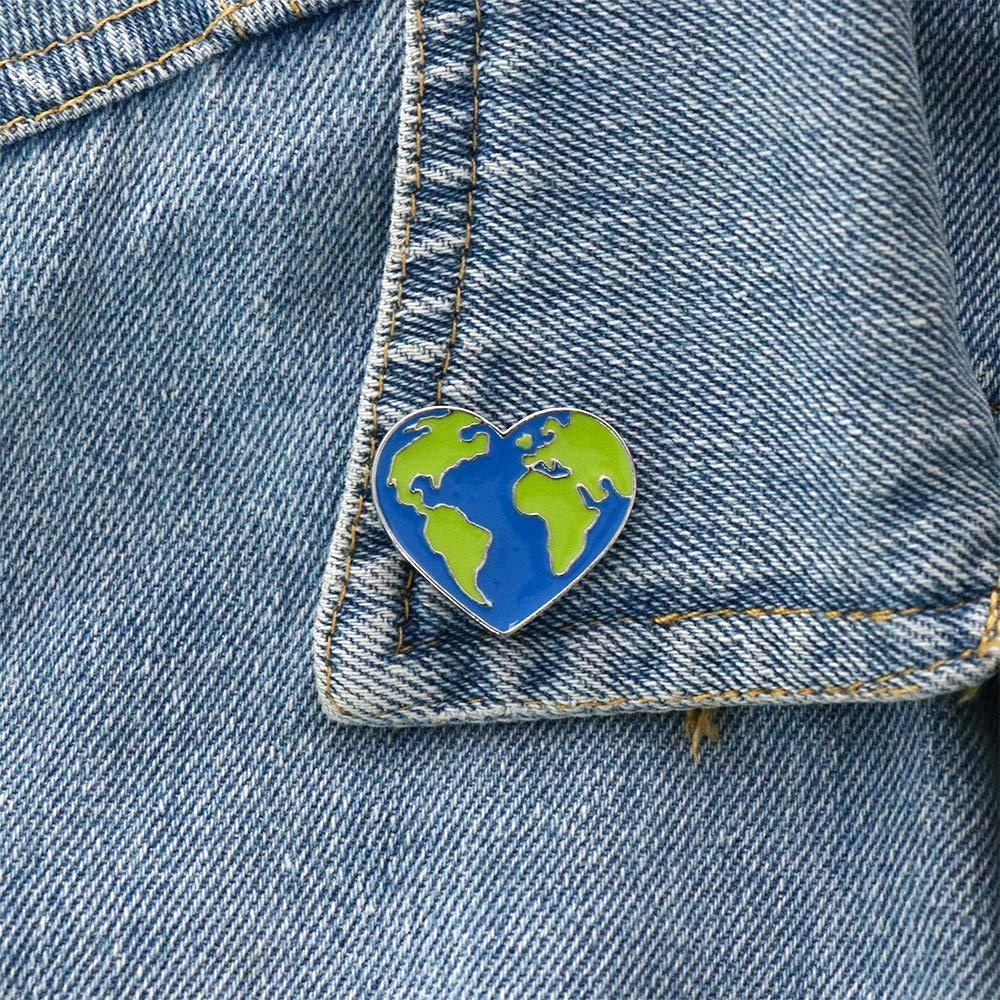 Mxbeauty Peta Dunia Bros Hadiah Untuk Anak-Anak Fashion Perhiasan Aksesoris Kerah Bros Travel Commemorative Badge Pin Lapel Pin Brooch Pin