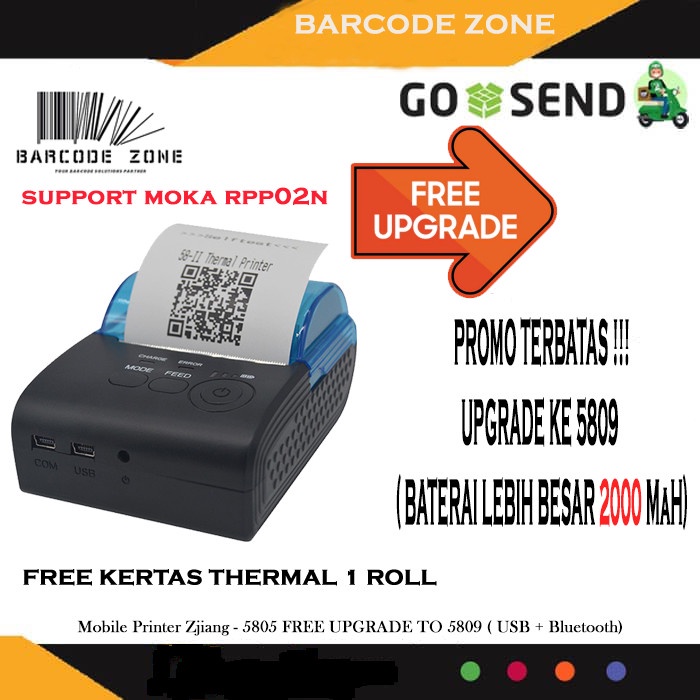 

Premium Mini Printer Kasir/Ppob 58Mm Thermal Zjiang Zj-5805 (Usb + Bluetooth)