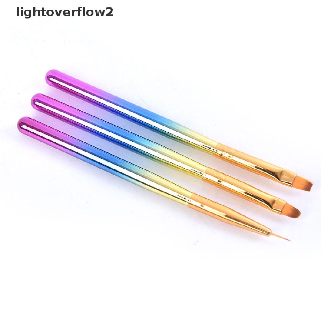 (lightoverflow2) 3pcs / Set Brush Pen Dotting Untuk Gambar Kutek Gel Nail Art