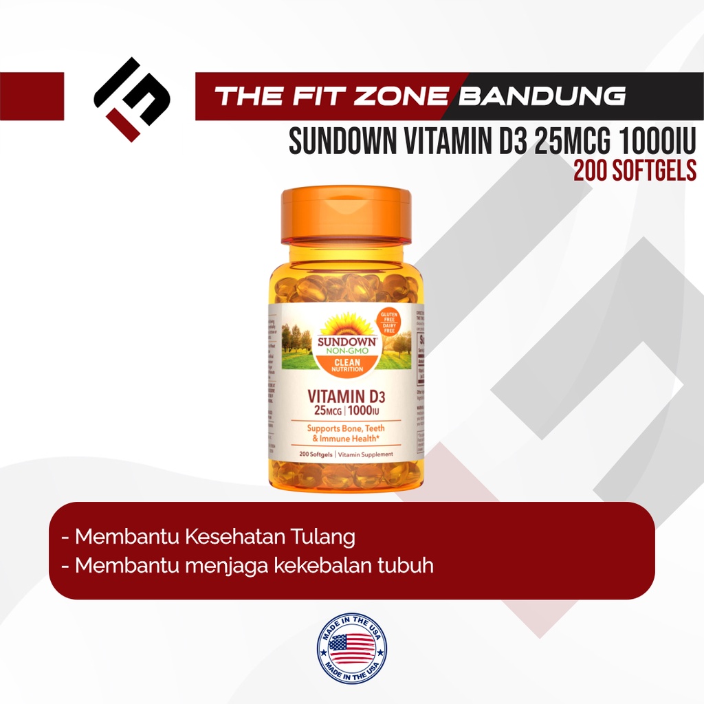 Sundown Vitamin D3 1000IU 200 Sofgels Vit D3