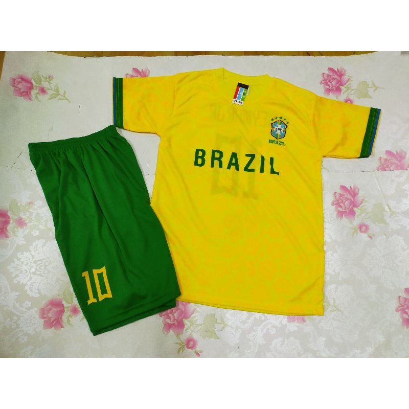 SETELAN BAJU BOLA ANAK NEGARA BRASIL PIALA DUNIA 2022 USIA 9-14 THN