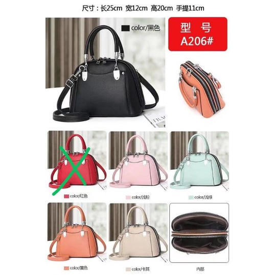 Tas Wanita Alma Fashion 2 Sleting Kode A206 Uk 25X15