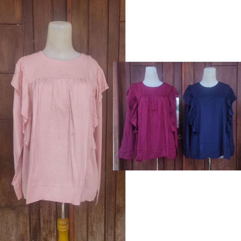 Atasan Rayon Twill Rumbai Modis Trendy Kekinan