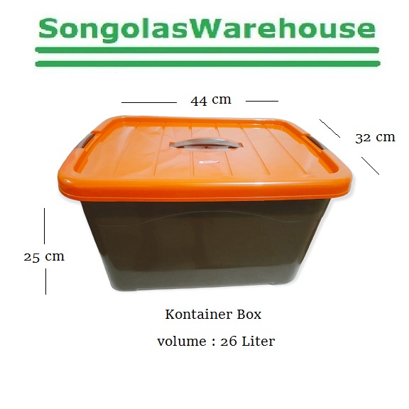 Jual Container Box Plastik Kotak Penyimpanan Barang 26 Liter Multiguna