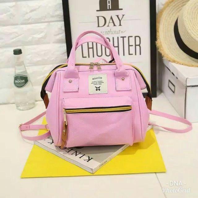 &quot;aurabagss&quot; - Tas Selempang Wanita Backpack Mini Wanita Fashion Tas Anello Mini Kanvas Multifungsi Kekinian Aurabagss