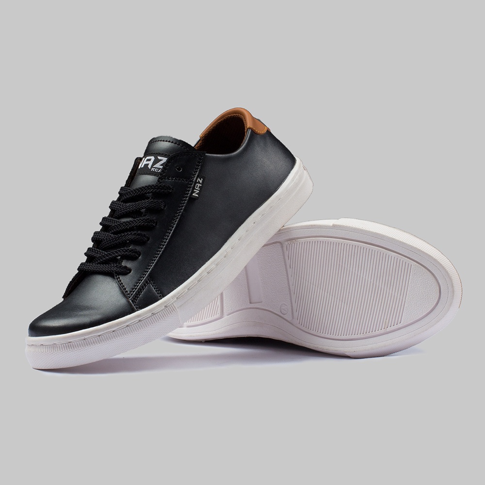 MAXX BLACK |ManNeedMe x NAZ| Sepatu Sneakers Pria Casual Shoes Kets Side Sitch (Jahit Sol) ORIGINAL