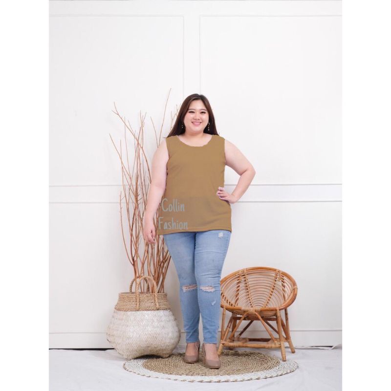 REAL Singlet Wanita SUPER JUMBO / Tanktop Tali Lebar BIG SIZE SUPER JUMBO