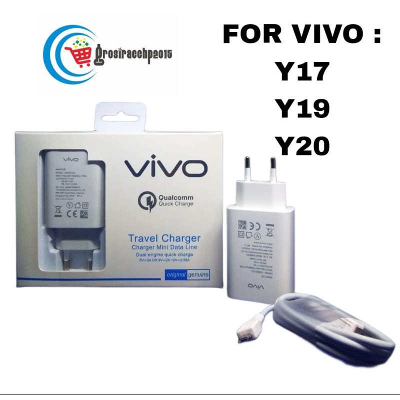 CHARGER VIVO V2323B-EU FAST CHARGING 2A KABEL MICRO USB FOR VIVO Y17 / VIVO Y19 / VIVO Y20