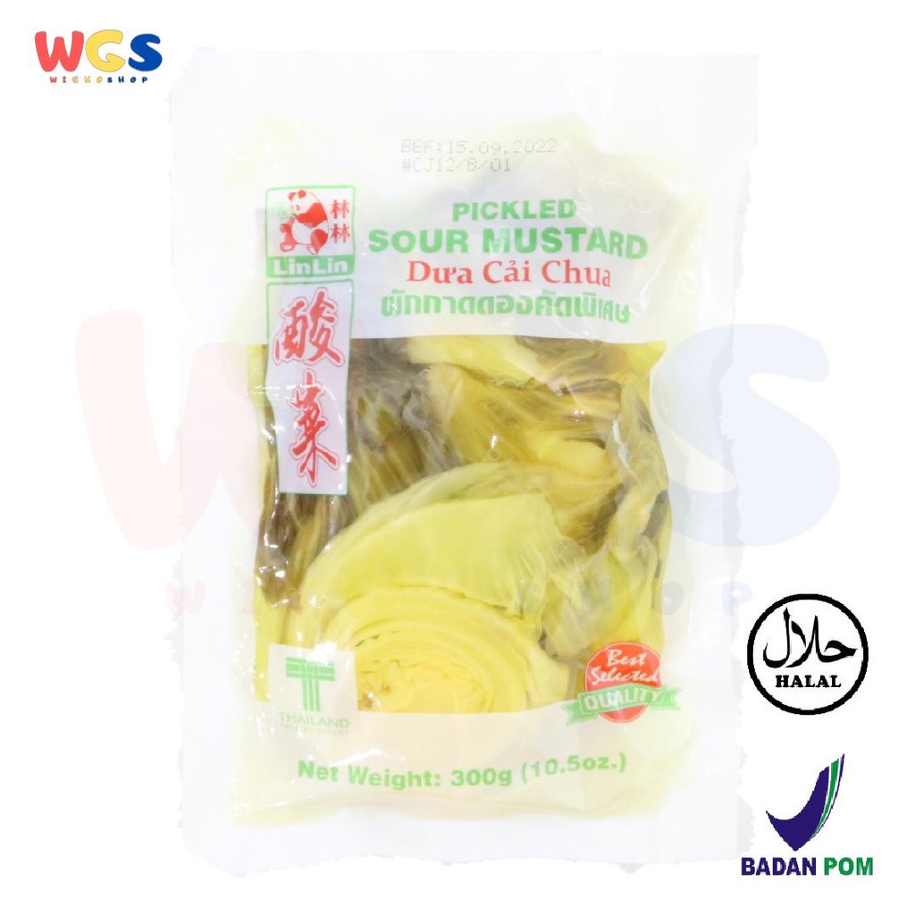 LinLin Pickled Sour Mustard Dua Cai Chua Gluten Free 300 gr - Acar Sayur Sawi