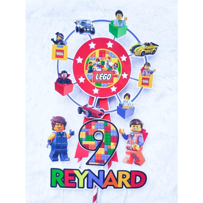 Topper 3D Bianglala Lego / Cake Topper 3D/ HIasan kue Lego 3D