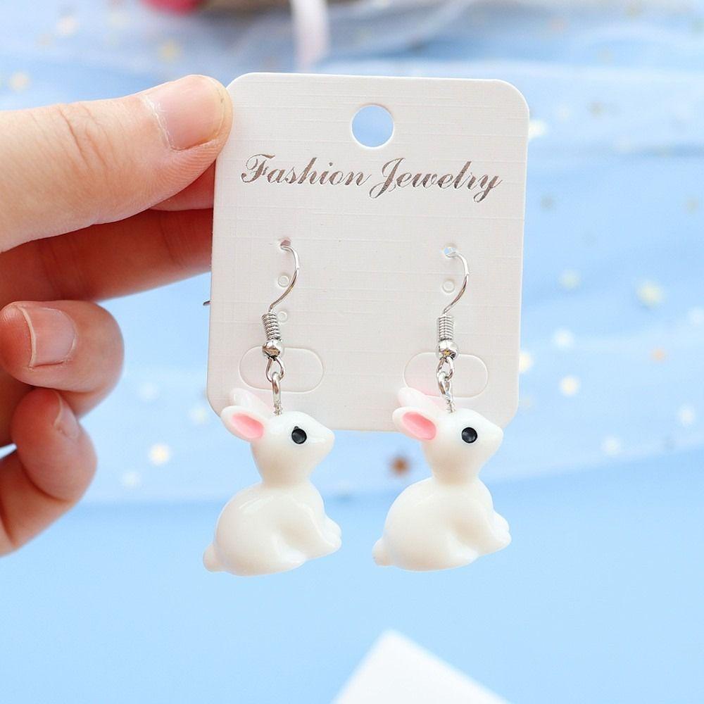 Mxbeauty Rabbit Drop Earrings Trendy Fashion Kreatif Hewan Earwear Hadiah Tahun Baru Anting Gaya Korea