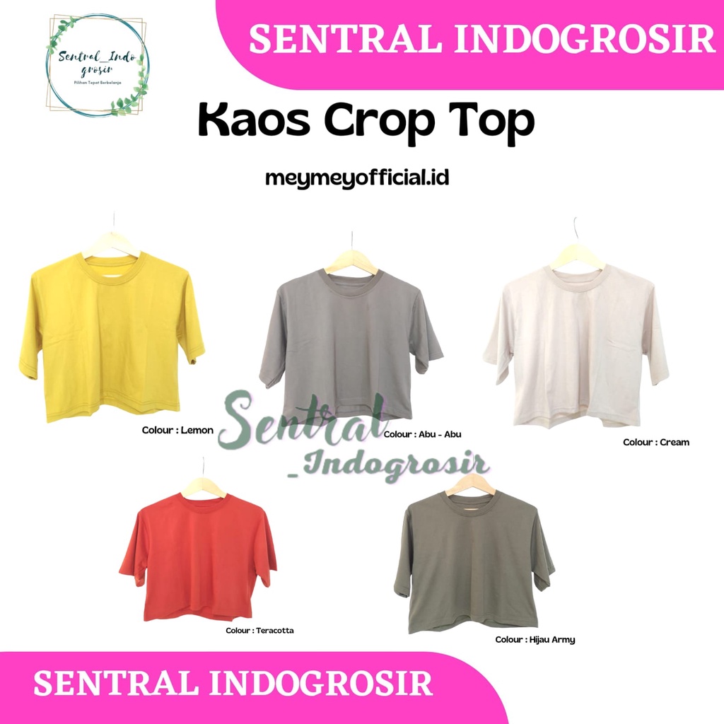 KAOS POLOS CROP TOP COTTON OVERSIZE COMBED 30S