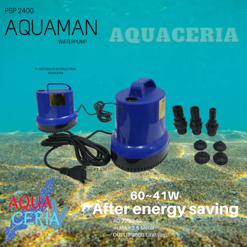 pompa celup air aquarium kolam ikan aquaman psp 2400