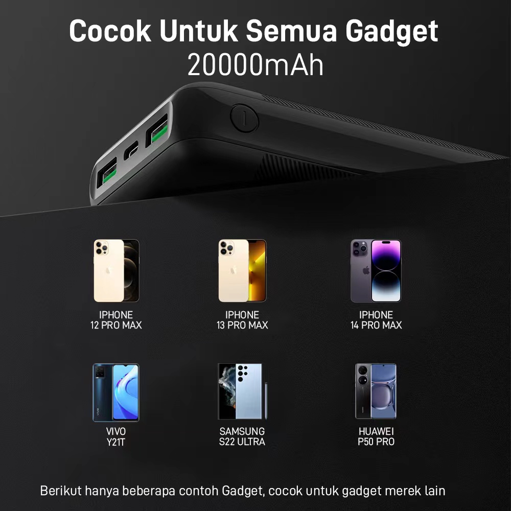 MOFIT M27PRO Powerbank 20.000mAh Quick Charge 3.0A 22.5W + PD (Power Delivery)