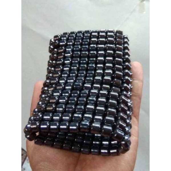 TERMURAH Gelang Blustin Hematite Tabung 8mm MAGNET pria wanita