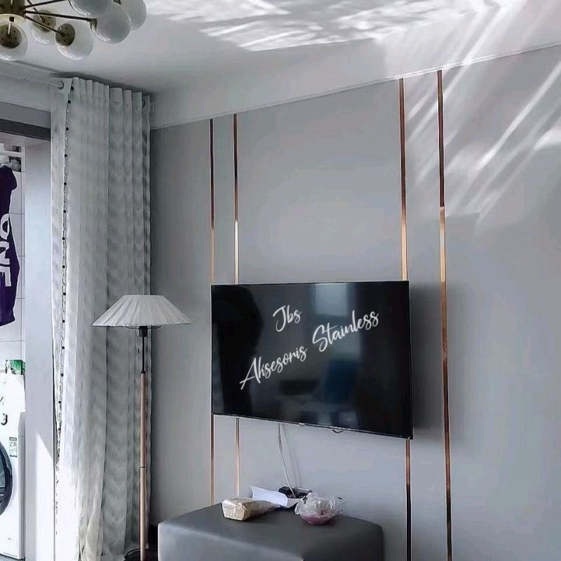 LIST U MIRROR ROSE GOLD 10×40×10 T : 0,8MM P : 3.050MM STAINLESS SS 201 - LIST U INTERIOR