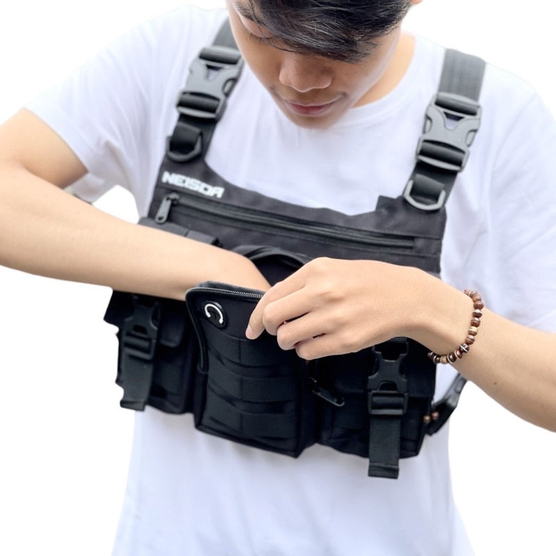 TAS DADA PRIA TACTICAL BLACK NEISDA ORIGINAL / TAS DADA TACTICAL / CHEST RIG BAG / CAHSTBAG / TAS DADA ROMPI PRIA ORIGINAL NEISDA