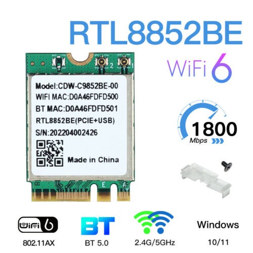 realtek rtl8852be wifi 6 802.11ax pcie adapter driver windows 10