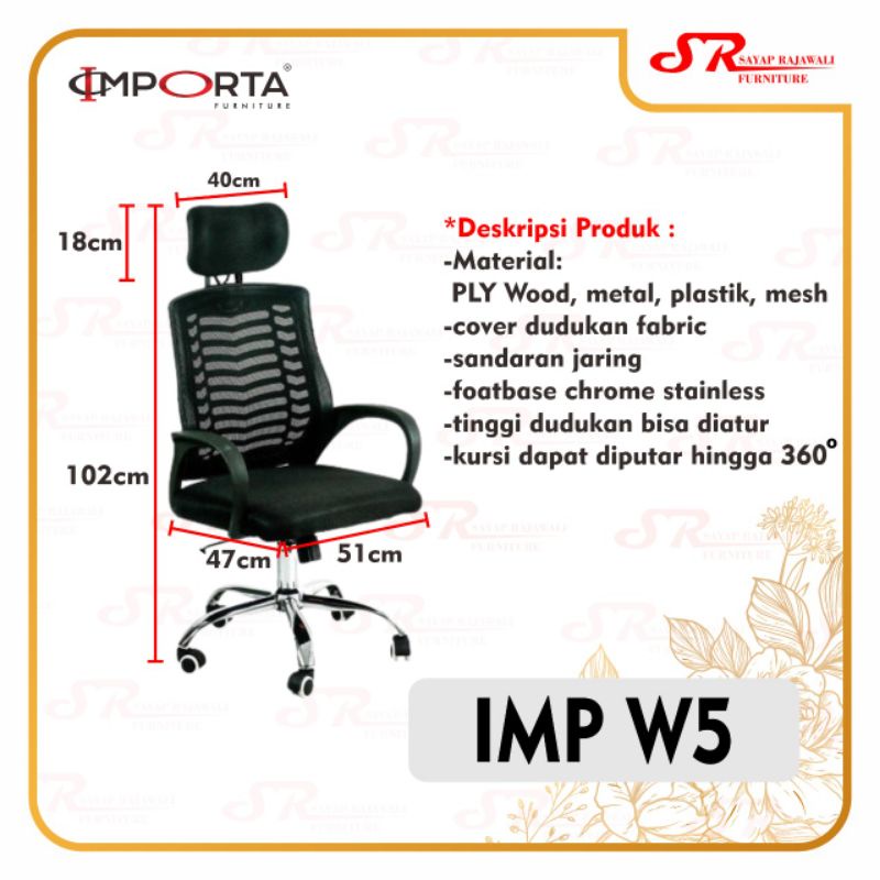 Kursi Kantor/Kursi kerja Importa W5(KHUSUS AREA JOGJA)