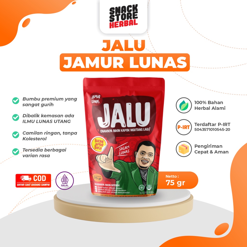 

Jalu Jamur Lunas Keripik Crispy Gurih Snack Camilan Makanan Keluarga Hits Original Terenak Termurah