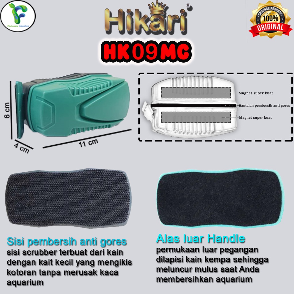 Hikari HK09MC Magnetic pembersih kaca aquarium