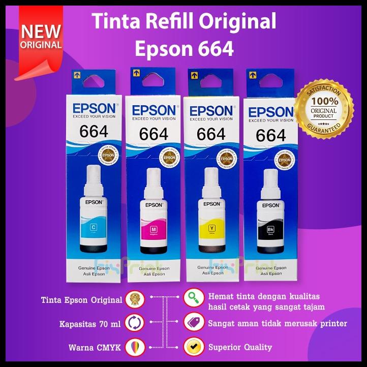 Tinta Epson 664 T6441 T6642 T6643 T6444 Ink Cartridge C13T664199