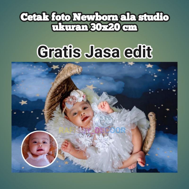 Cetak Foto Newborn bayi GRATIS jasa edit ukuran 30x20 cm