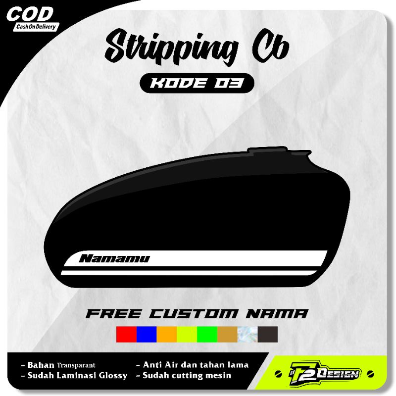 STIKER TANGKI CB POLOS CB BATIK STRIPING CB 125 CB 100 CB GLATIK kode 3