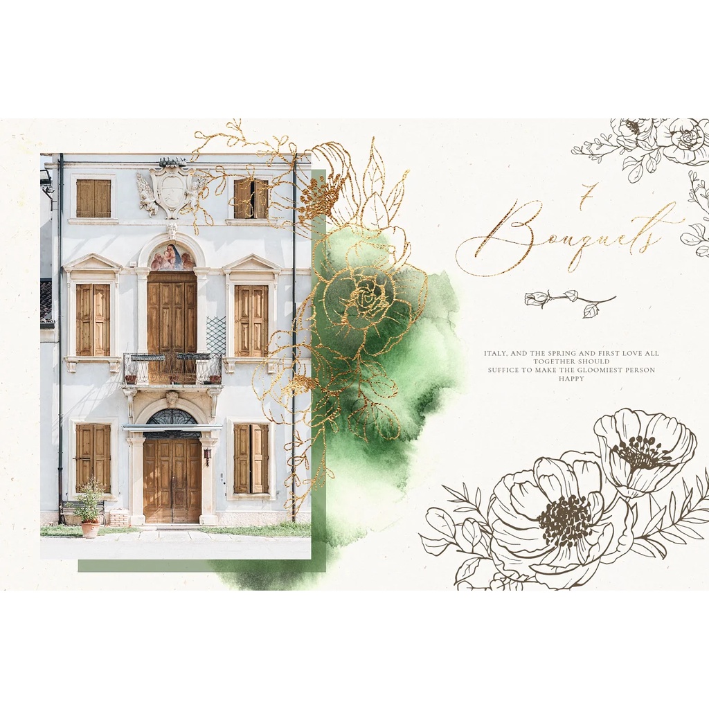 Vector Flowers Village Houses