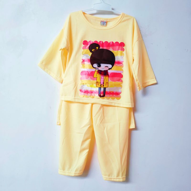 Setelan Oversize SLEBEW viral 3 4 5 6 7 8 9 10 tahun baju anak cewek perempuan terbaru Fatonah Shop pom pom ( SETELAN slebew GirLsJAPAN )