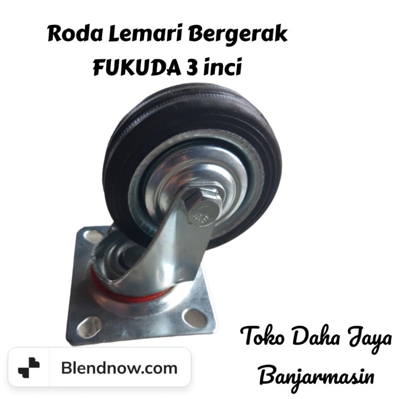 roda lemari/ troli bergerak 3 inci fukuda