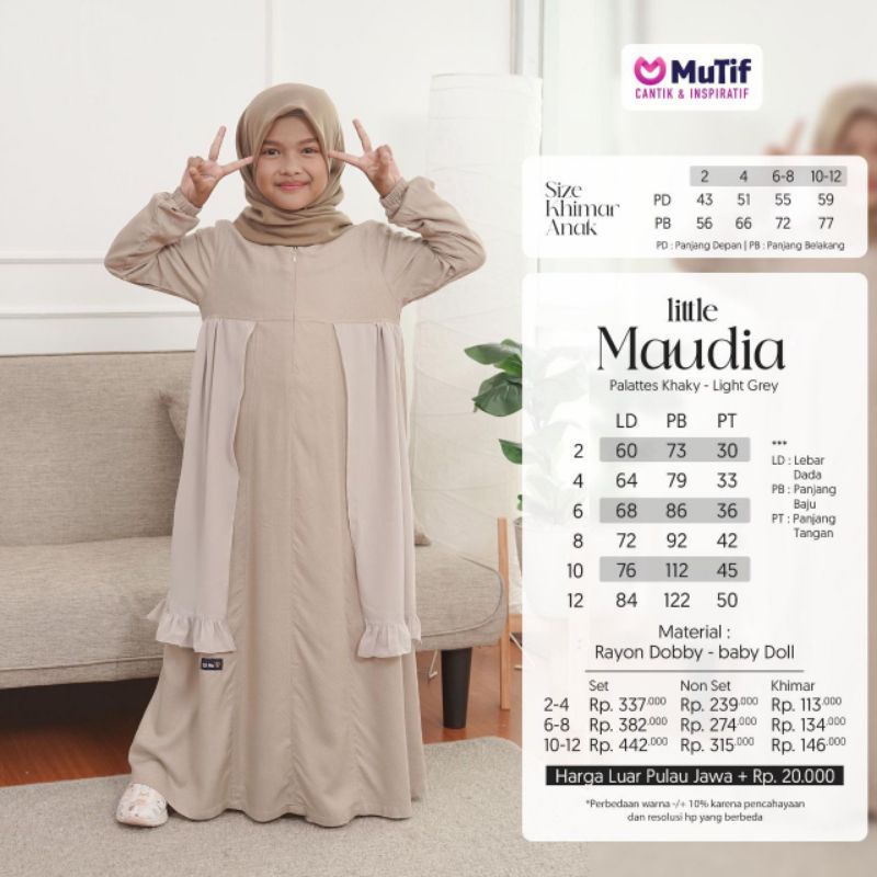 SARIMBIT MUTIF 2023 SARIMBIT MAUDIA PALATTES KHAKY LIGHT GREY GAMIS MAUDIA KOKO MUZAYYAN