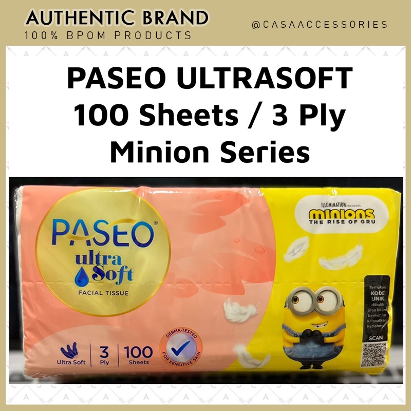 Paseo Ultrasoft Ultra Soft Softpack Facial Tissue 100 Sheets