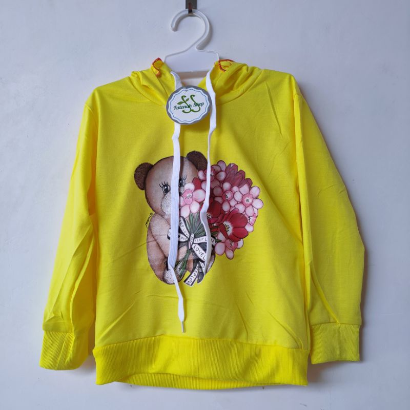 Hoodie Bear Bunga 2 3 4 Tahun anak laki laki cowok