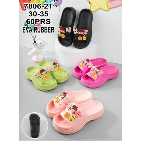 Sandal selop anak perempuan fuji sandal import anak cewek motif kekinian sandal anak viral empuk sandal anak slip on