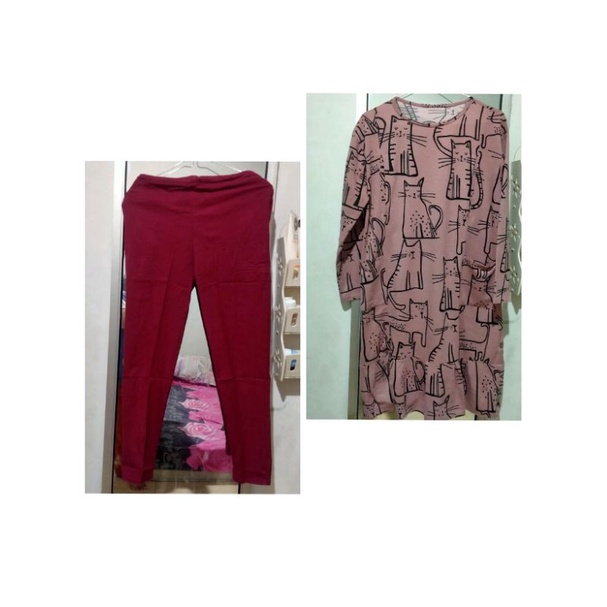 preloved setelan tunik no monel