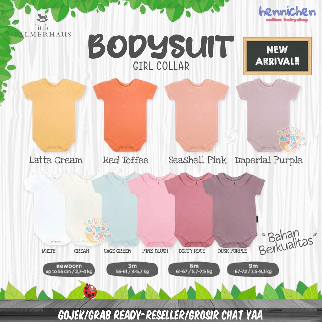 PROMO 7.7 PROMO BAJU LEBARAN Little Palmerhaus GIRL collar Baby Bodysuits  0-9 Bulan