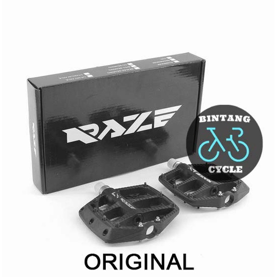 RAZE N30 BLACK CNC 2 BEARING NYLON FIBER COMPOSITES - Pedal Flat MTB