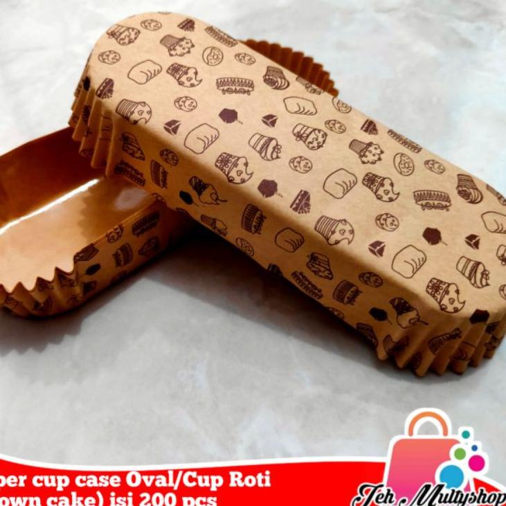 

KodeBb0B5--Paper cup case Oval/cup roti (Brown cake) isi 200 pcs