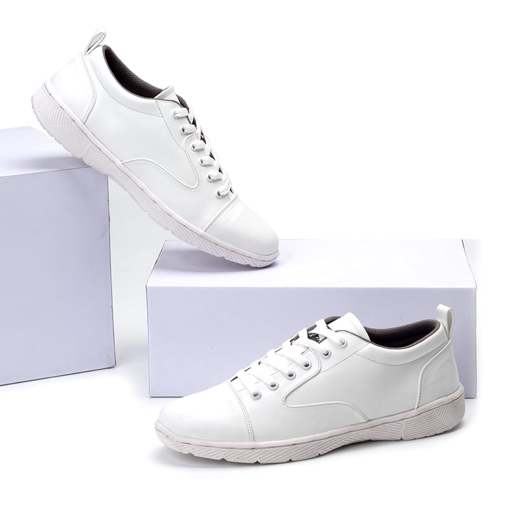 FRATTELO WHITE - Sepatu Sneakers Pria Casual Sneaker Cowok ORIGINAL